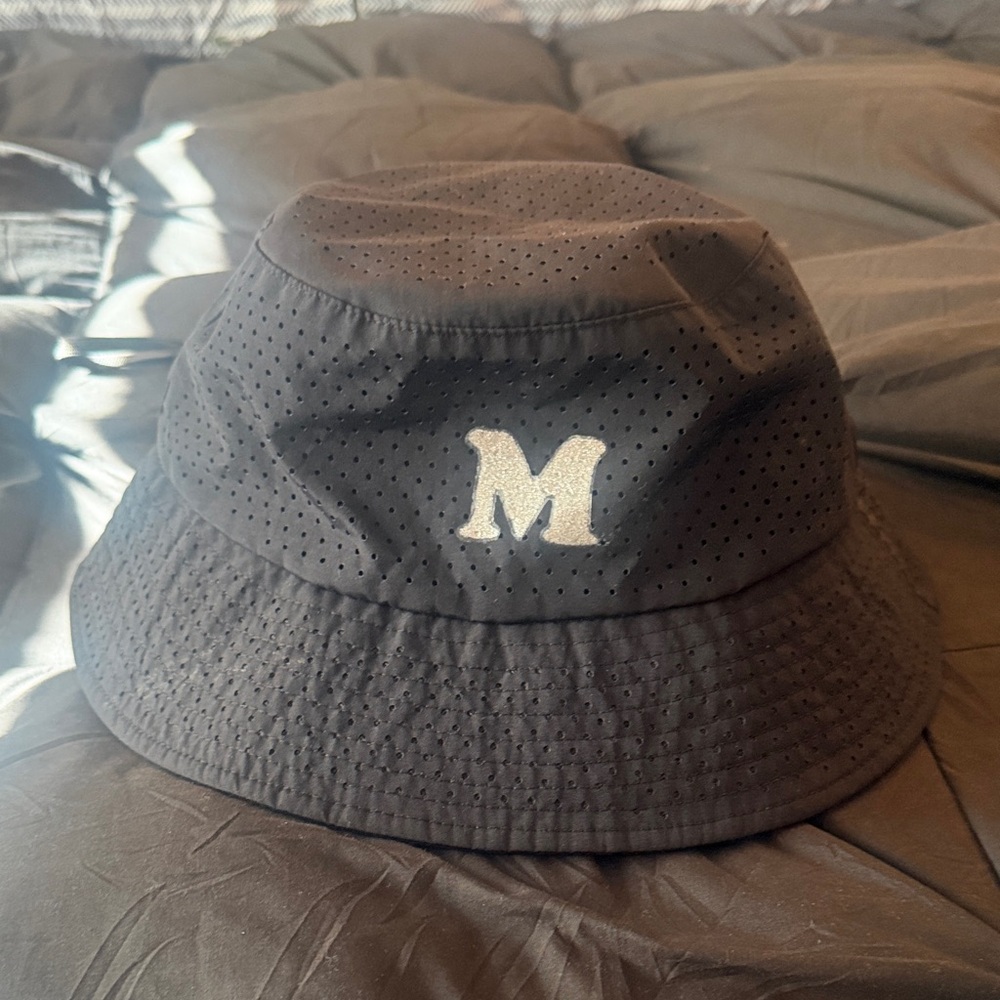Stylish Black Bucket Hat with M Logo